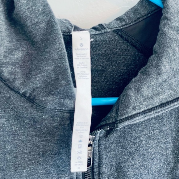 Lululemon Hooded ZIP UP 'Cross Cut Hoodie' Heathered Black SMALL - NEW! - Picture 12 of 16